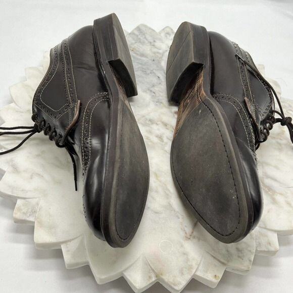 Stafford Executive Sz 9.5M Oxford Burgundy Leather Wingtip Brogue Lace Shoes